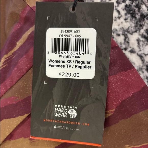 Mountain hardware Snow Bibs NWT Retail $229 - Picture 2 of 3